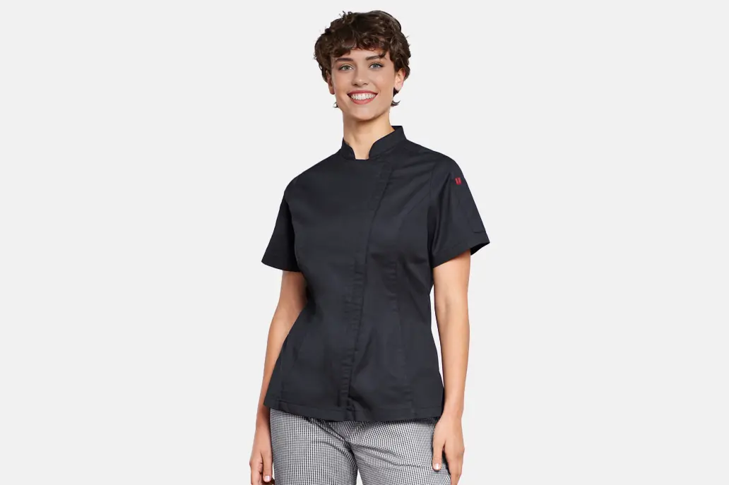 CH330LS_Womens Alfresco Short Sleeve Chef Jacket_Model