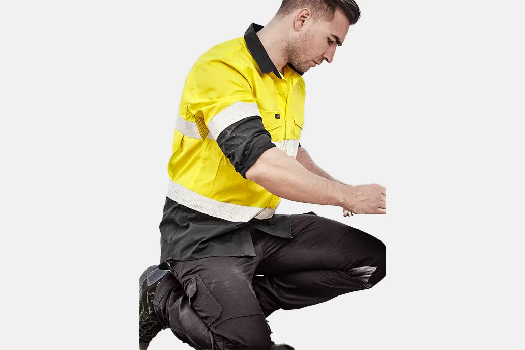 ZW129_Mens Rugged Cooling Hi Vis Taped LS Shirt_Model