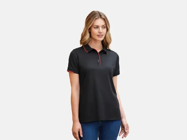 P313LS_Womens Focus Short Sleeve Polo - Model