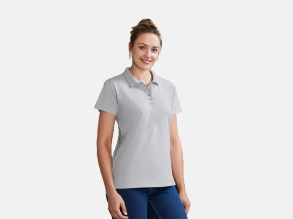 P501LS_Womens Shadow Short Sleeve Polo - Model