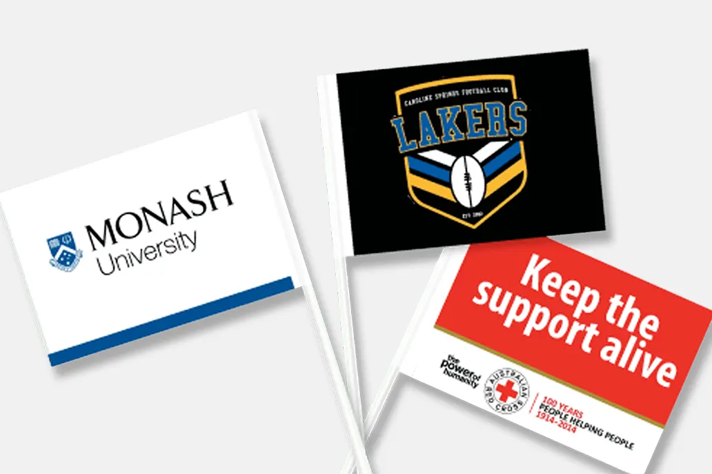 Hand Flags -Monash - LA - Same Day Printing