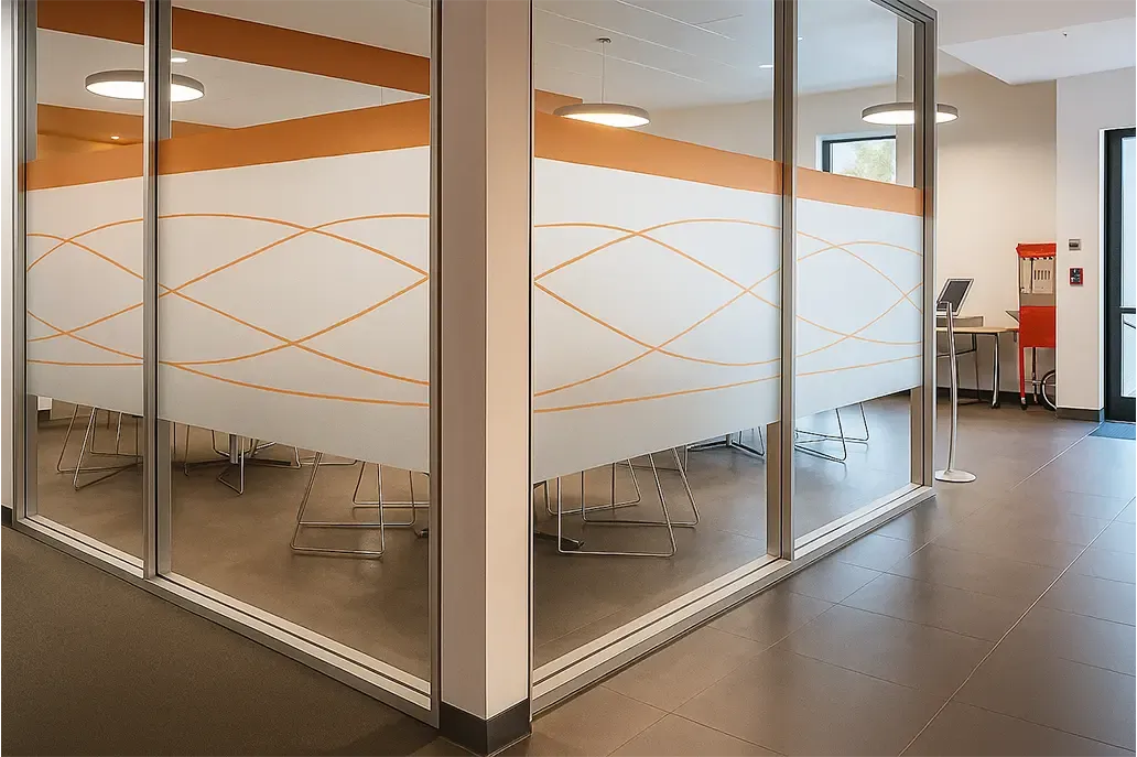 Printed Patterns Orange Frosted Window Sticker - Same Day Printing