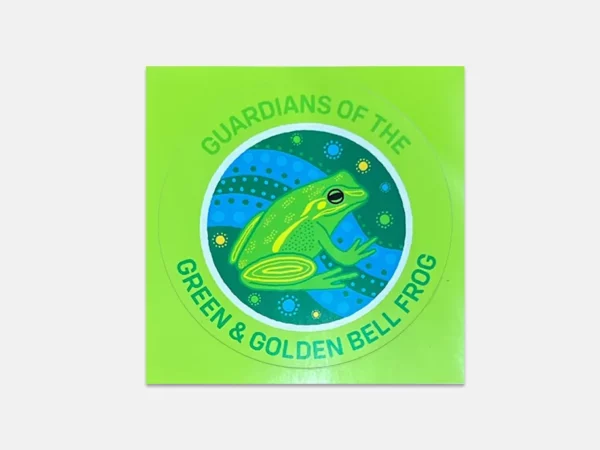 Kiss Cut Vinyl Stickers - Green Golder Bell Frog v1 - Same Day Printing