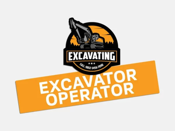 hardHat Stickers - Excavator - Operators - Same Day Printing