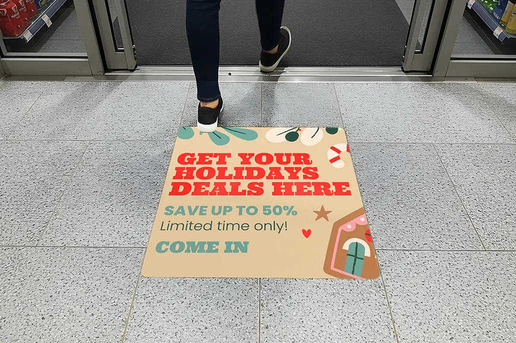 Floor Stickers Door - Business Christmas Shop - Same Day Printing