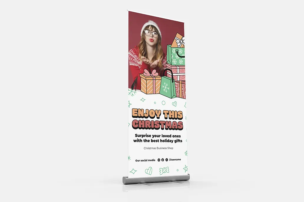 Pull Banner - Business Christmas Shop - Same Day Printing