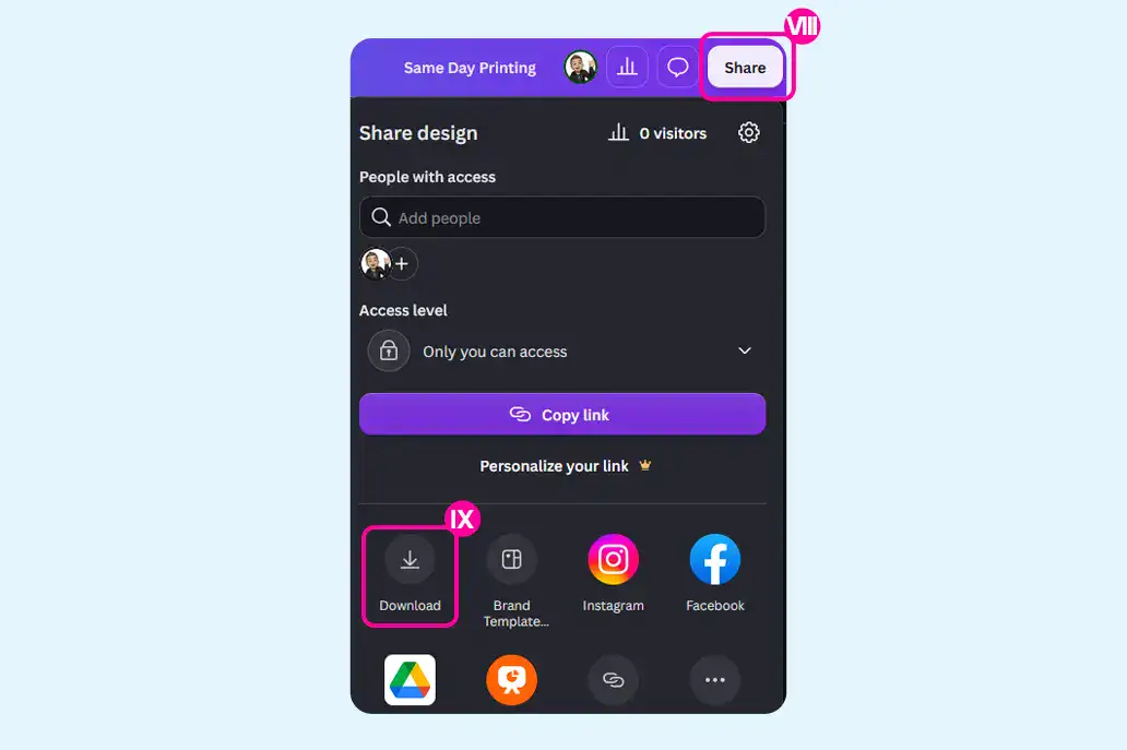 Download your design