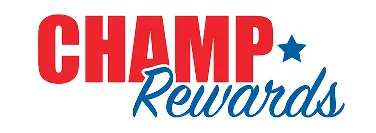 The 'CHAMP Rewards' logo in red and blue, highlighted by a blue star, reflects trusted, customer-first home comfort expertise.