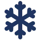 A welcoming dark blue snowflake icon with six even branches, symbolizing Service Champions’ trusted comfort and care expertise.