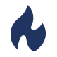 A refined dark blue flame icon on a transparent background, reflecting Service Champions’ warm, trusted expert care for your home.