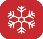 White snowflake icon on a red rounded square, symbolizing Service Champions’ trusted, customer-focused home comfort expertise.
