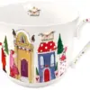 Vista de la taza de casitas de Navidad de Gratz Verlag