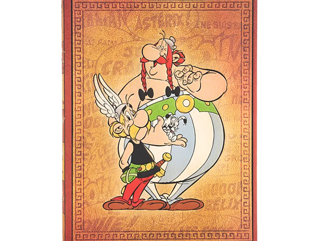 Vista de frente del diseño de Paperblanks de Asterix y Obelix