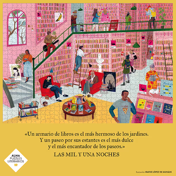 Imagen trasera caja del puzzle Amantes de los libros