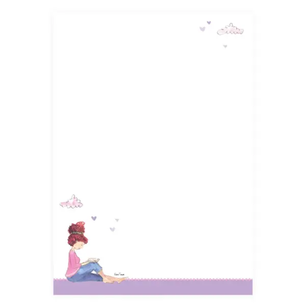 Papel de carts y sobres con diseño de chica