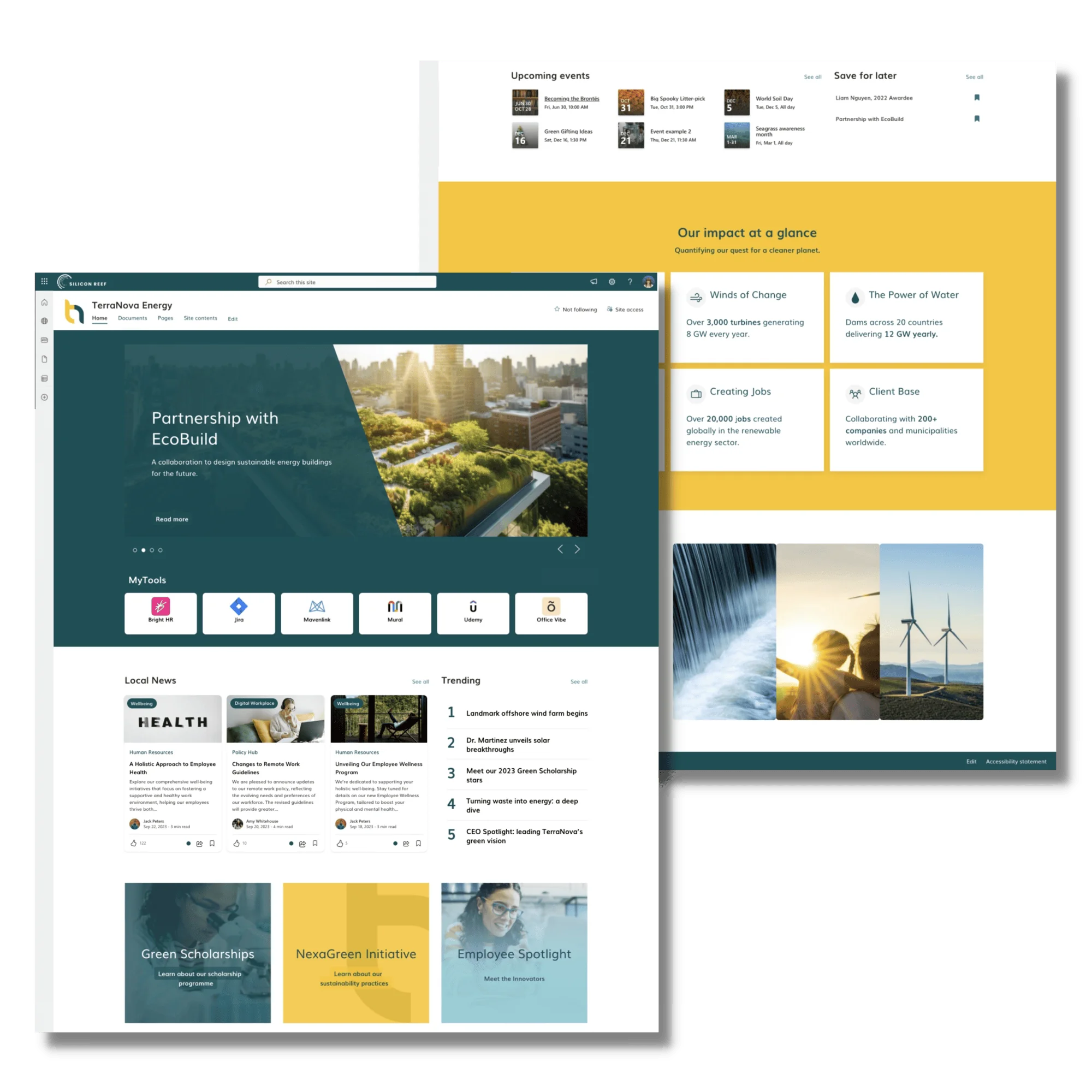 An example of a SharePoint intranet designed with Beacon
