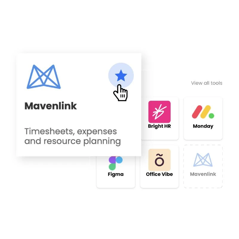 Favourite apps in MyTools