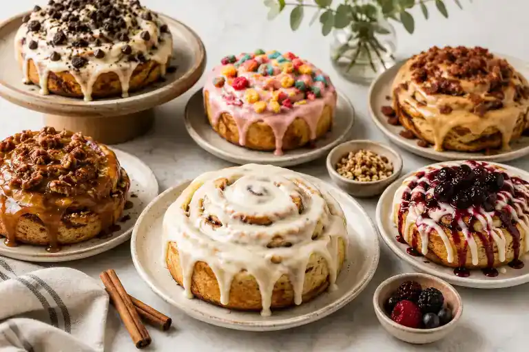 Delicious assorted cakes from Smutz Girls Bakery with colorful toppings and creamy frosting.