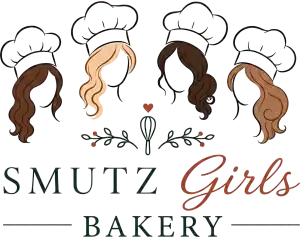 Logo of Smutz Girls Bakery with illustrated female bakers and flowers.