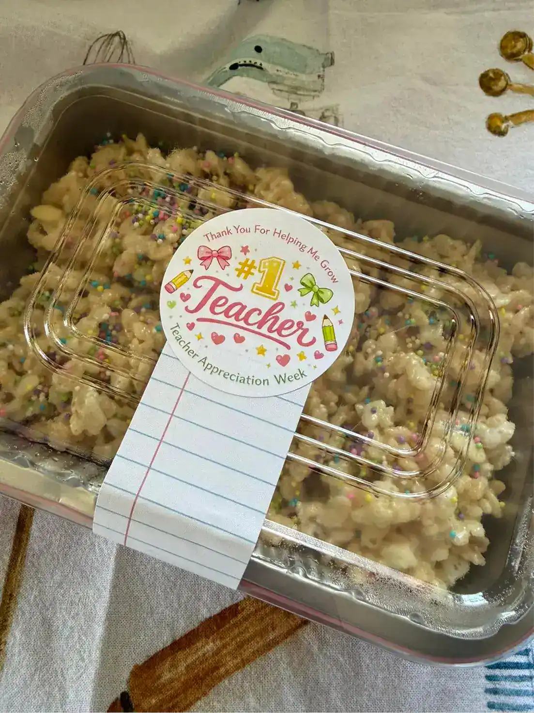 Teacher appreciation cookies with a thank you note from Smutz Girls Bakery.