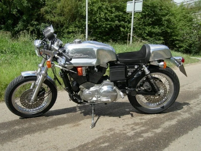 Ducati Imola style tank and seat on a Harley Sportster