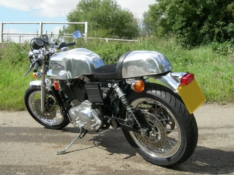 Ducati Imola style tank and seat on a Harley Sportster