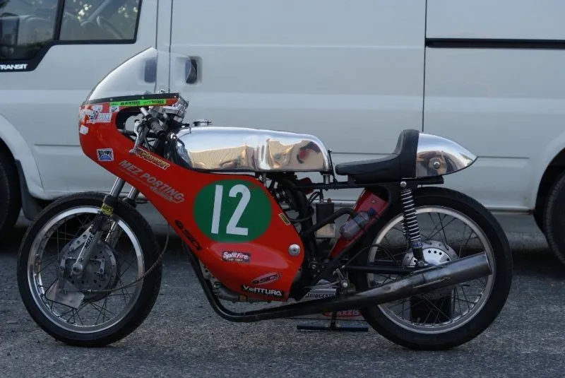 Ducati single racer with our Vic Camp style tank and custom seat