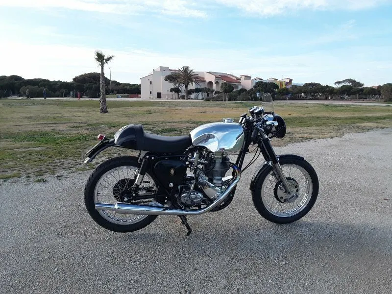 Our Lyta style Goldstar tank on a BSA - taken in the beautiful sunshine in south of France