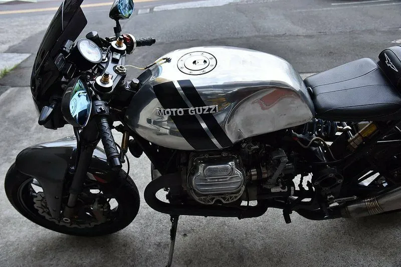 Long Guzzi with Aero cap