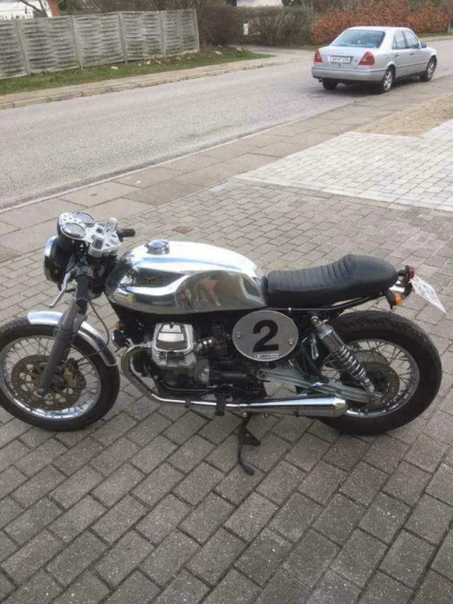 Our Long Guzzi tank on this Nevada Cafe Racer