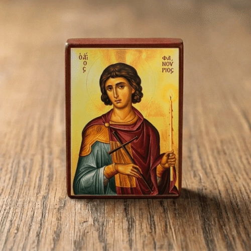 Front-Image-00-Saint-Fanourios-Orthodox-Wooden-Mounted-Icon-1024x1024 Saint Fanourios Mounted Icon