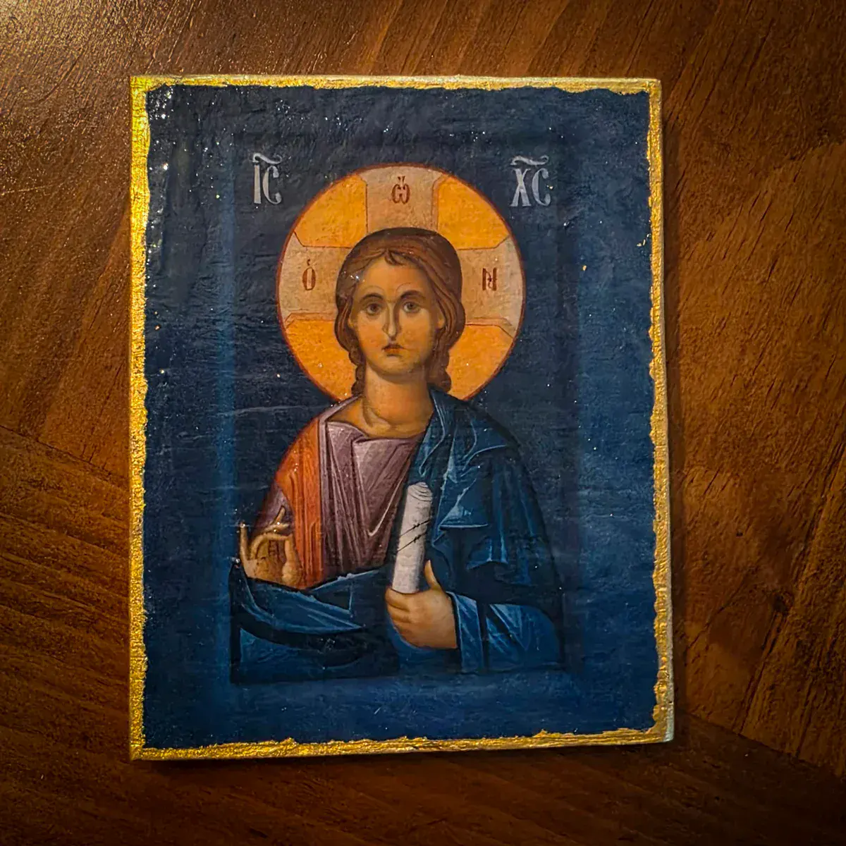 Jesus Christ Emmanuel Mounted Icon
