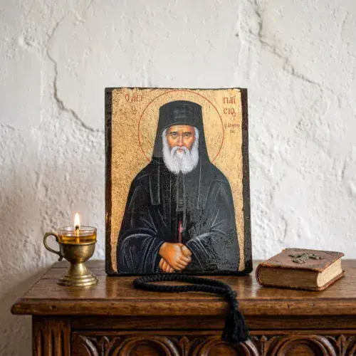 Saint Paisios the Athonite Mounted Icon