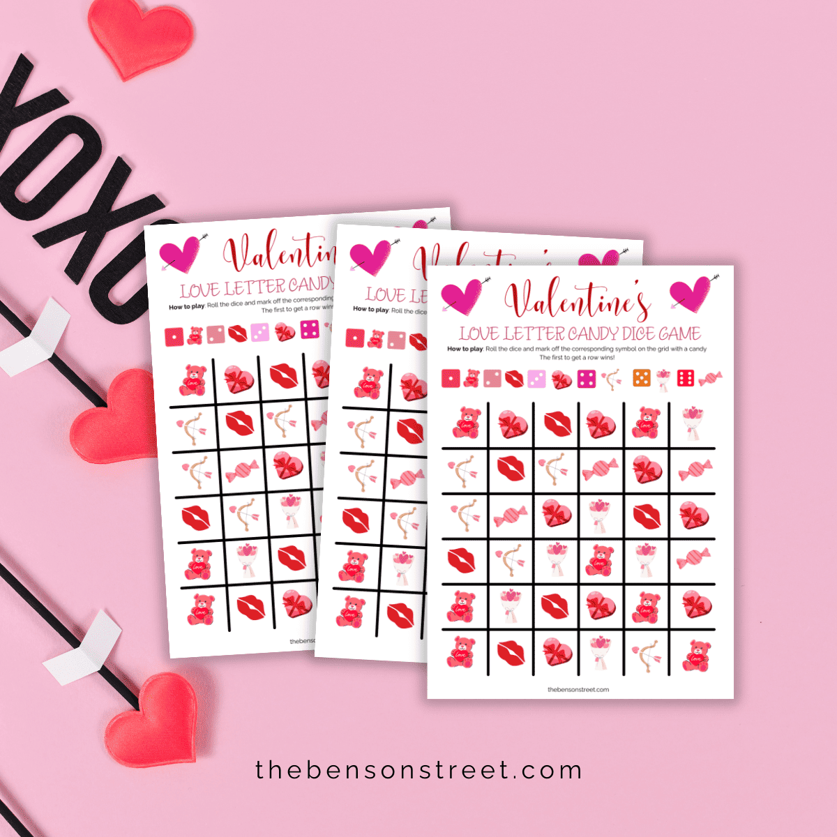 Free Valentines Printables: Valentine's Day Roll and Cover Dice Game