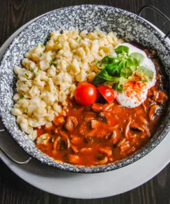 Gombapaprikás galuskával