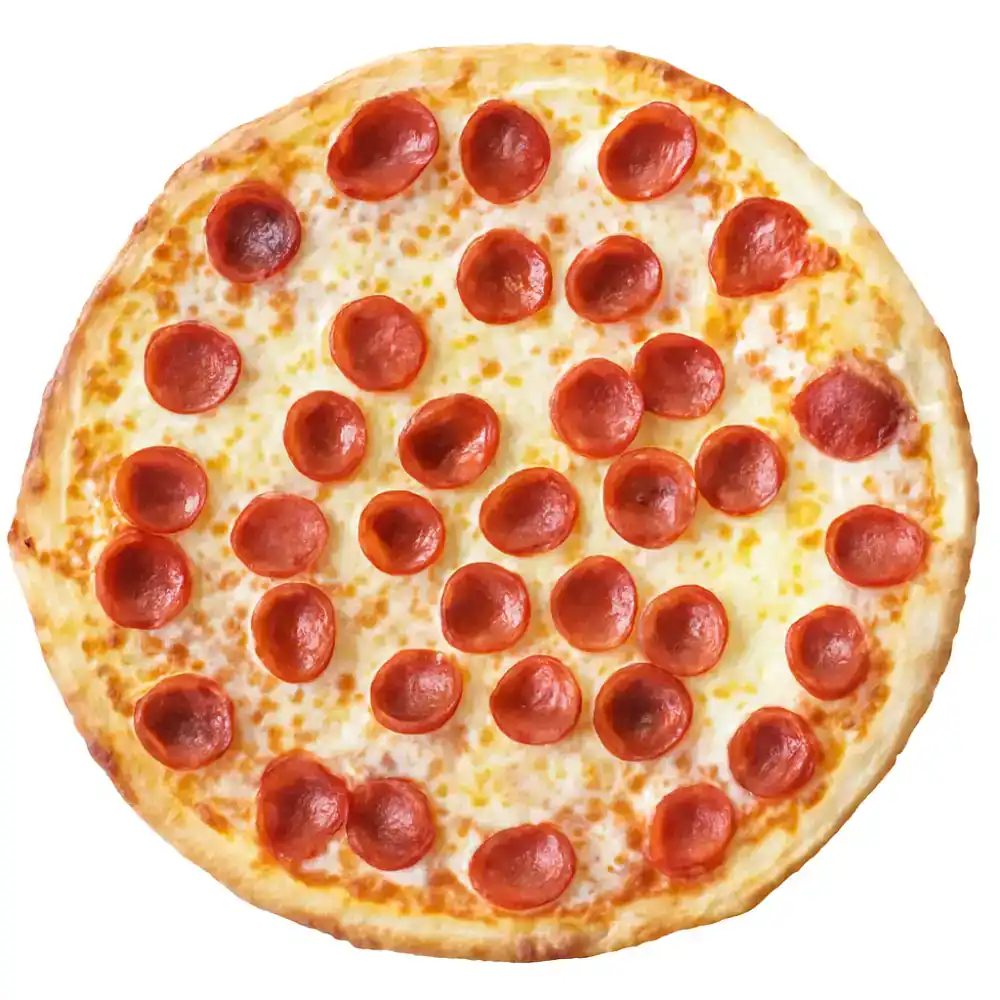 Delicious pepperoni pizza with melted cheese and crispy crust.
