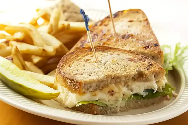 Delicious tuna melt sandwich with crispy bread and melted cheese.