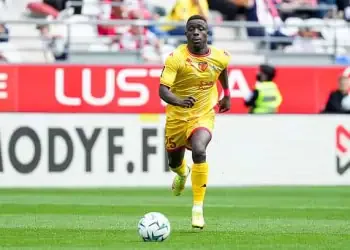 Dame GUEYE of Le Mans during the Ligue 2 BKT match between Stade de Reims and Le Mans FC at Stade Auguste Delaune on August 30, 2025 in Reims, France. (Photo by Dave Winter/FEP/Icon Sport via Getty Images)