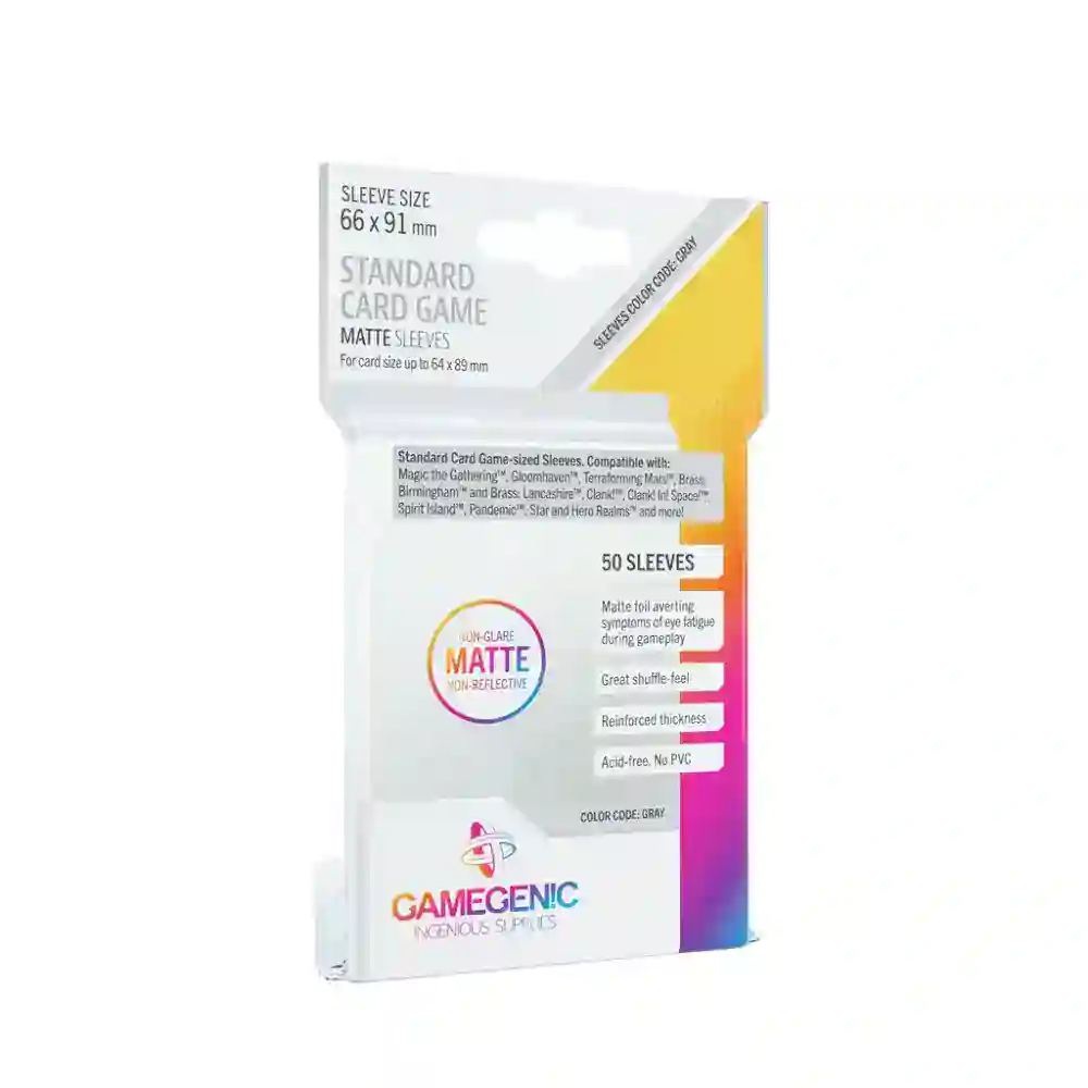 GameGenic Grey Sleeves 66 x 91 mm