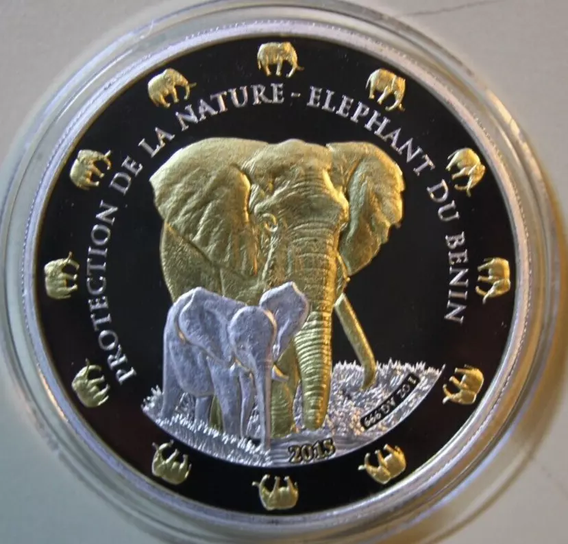 Benin Olifant 1 oz 2015 verguld