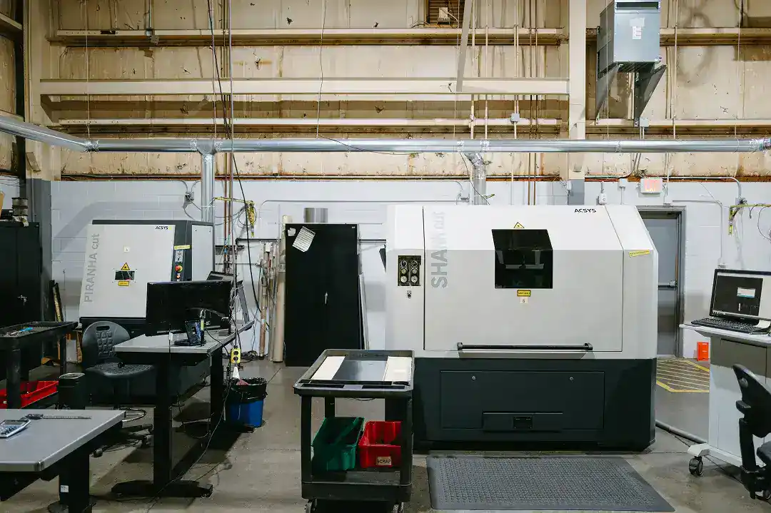 Industrial manufacturing equipment in a modern factory setting.