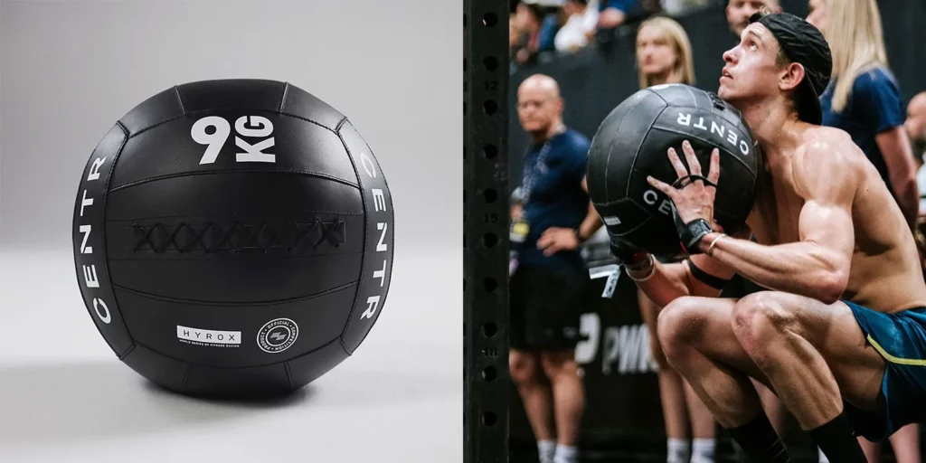 Hyrox ballen tijdens een competitie