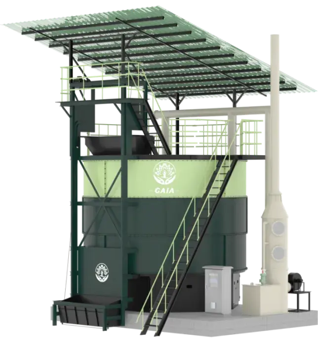 Gaia manure to fertilizer fermentation tank