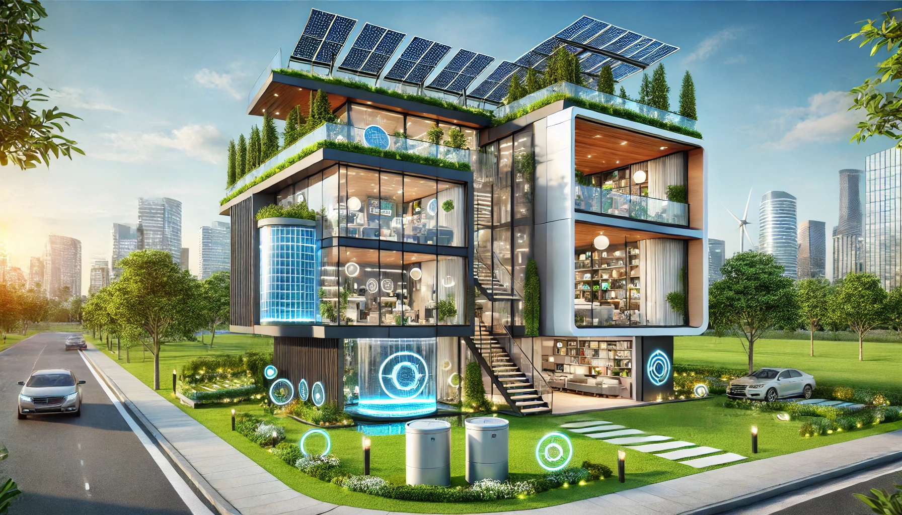 Duplex Home Featuring Eco-Friendly And Smart Technology Integrations Duplex House Plans - Duplex House Design - Modern Duplex House Designs