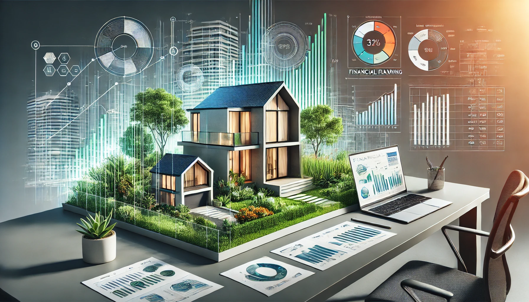 Duplex House Projects With A Creative And Professional Visual Concept Representing Financial Planning