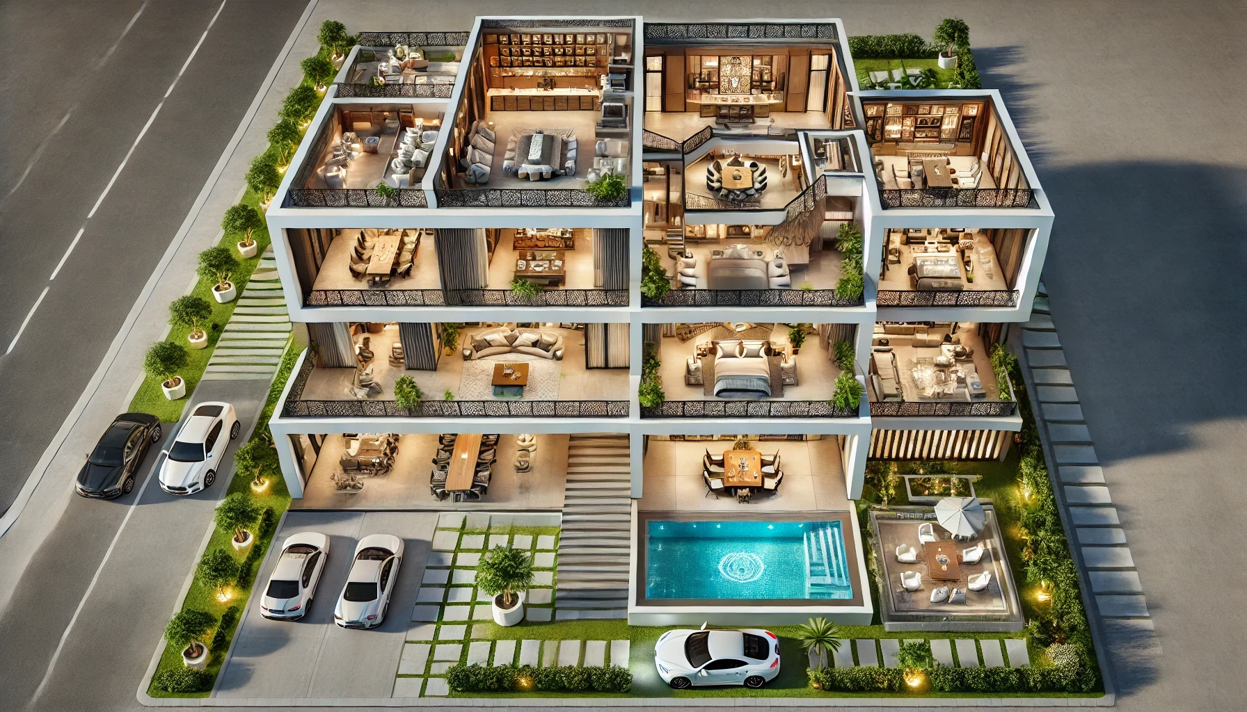 Luxury Duplex Living In Modern House Plans