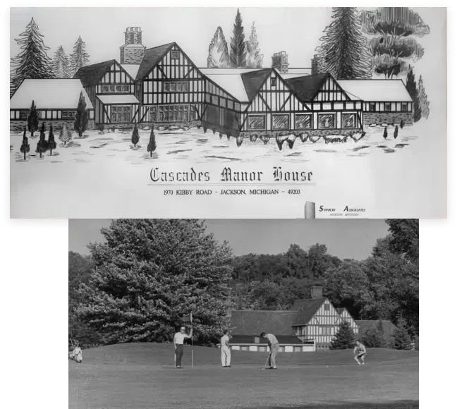 original photos of cascades manor with old golf photo2