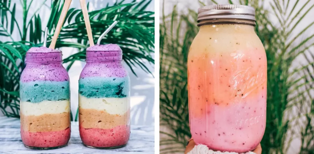 Regenboog-smoothies