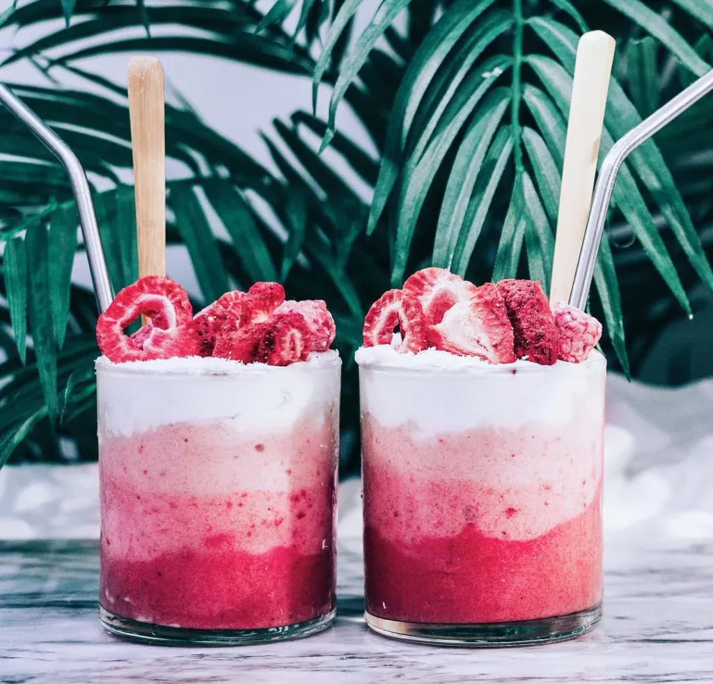 Watermeloen smoothie in laagjes