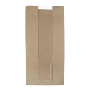 Sacs à pain compostables avec fenêtre 20+11x41 cm, 500 pcs, certifiés sans plastique et biodégradables.